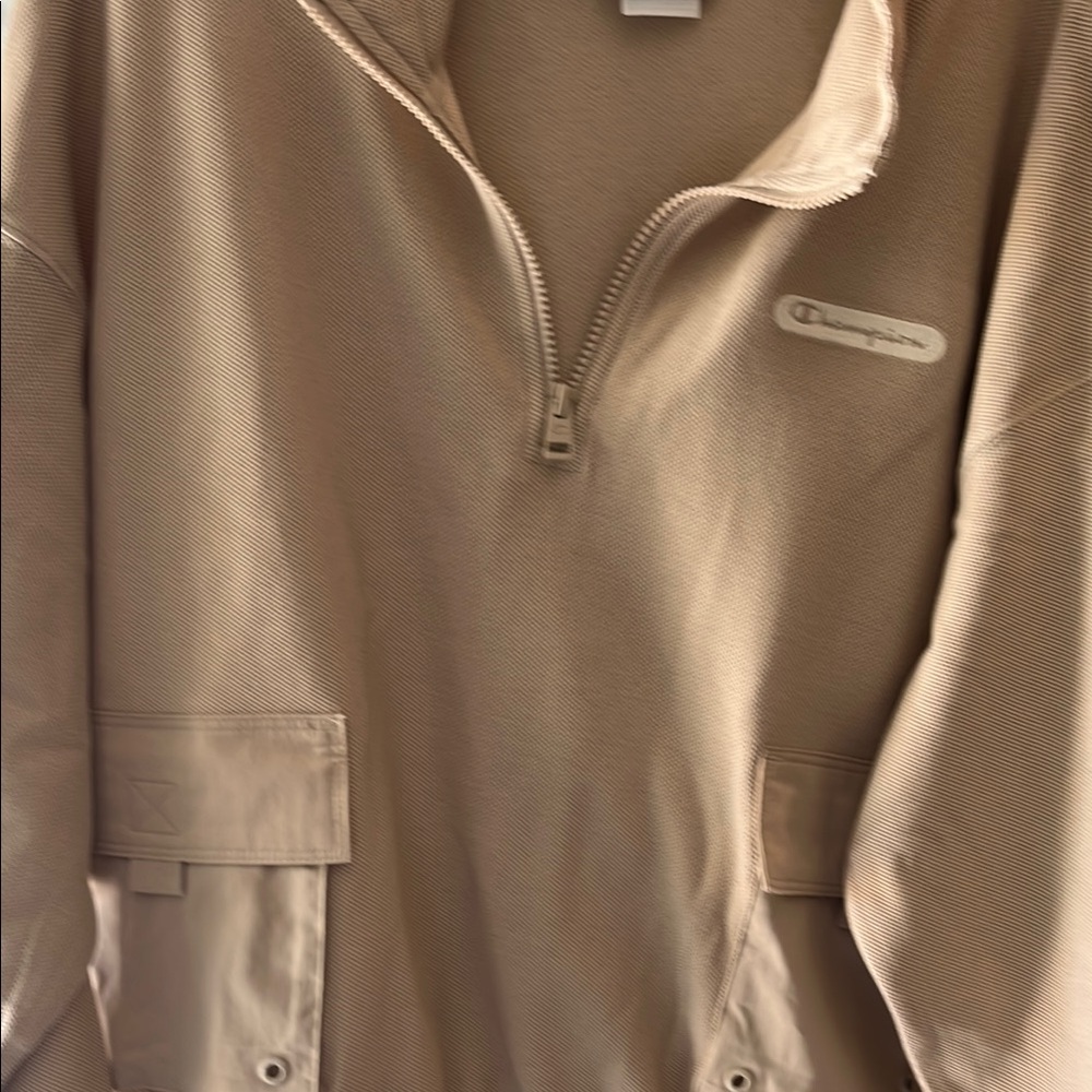 Champion Beige Quarter-Zip Pullover
